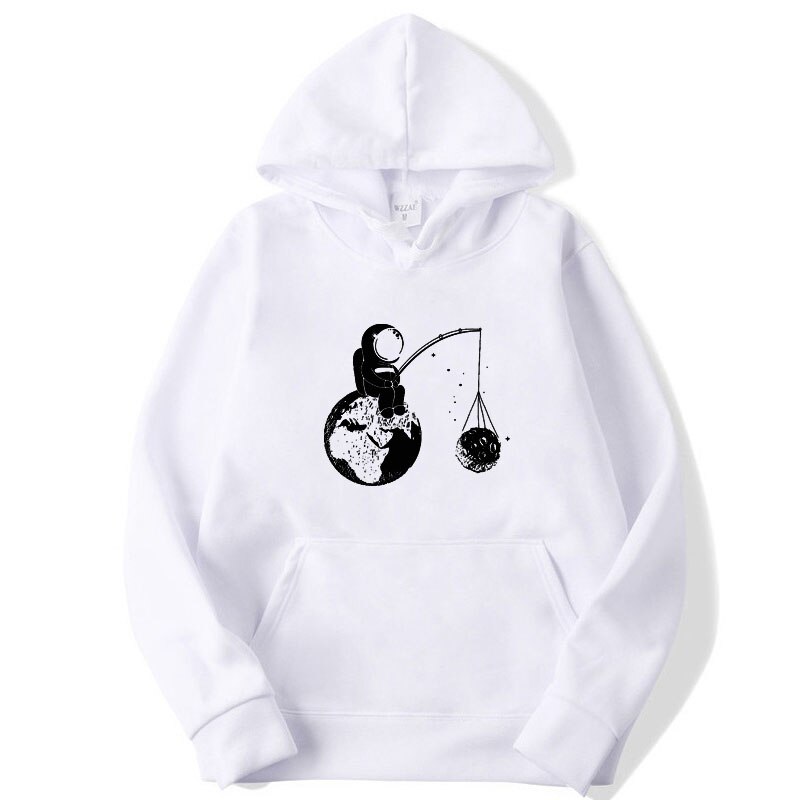 Fashion Brand Men's Hoodies Astronaut funny design printing Blended cotton Spring Autumn Male Casual hip hop Sweatshirts hoodie