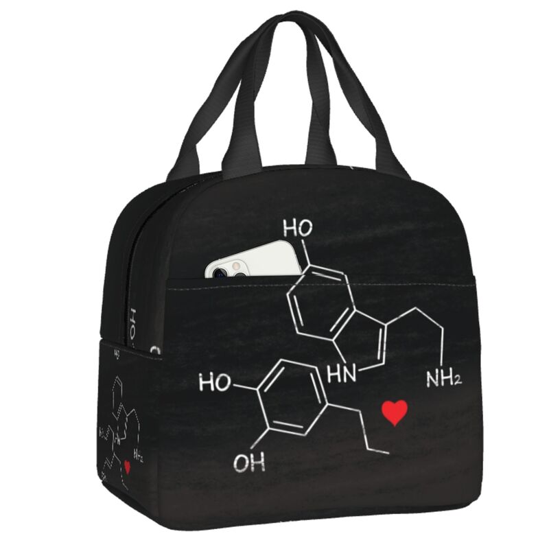 Elements Periodic Table Thermal Insulated Lunch Bag Science Chemistry Chemical Portable Lunch Tote for School Storage Food Box