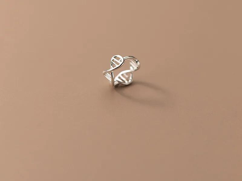 Silver Color DNA Hollow Twist Round Hoop Earrings Women Unique Double Helix Metal Ear Buckle Earring Student Party Jewelry Gift